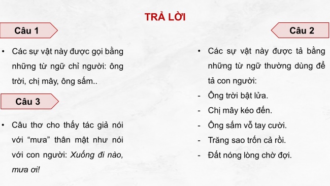 Soạn giáo án điện tử tiếng việt 4 cánh diều Bài 3 Luyện từ và câu 1: Nhân hoá