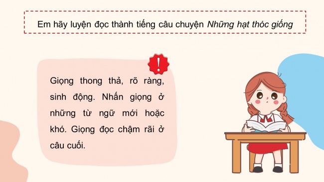 Soạn giáo án điện tử tiếng việt 4 cánh diều Bài 3 Đọc 3: Những hạt thóc giống