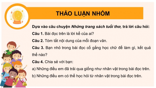 Soạn giáo án điện tử tiếng việt 4 cánh diều Bài 4 Đọc 2: Những trang sách tuổi thơ