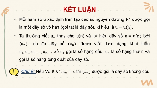 Soạn giáo án điện tử toán 11 KNTT Bài 5: Dãy số