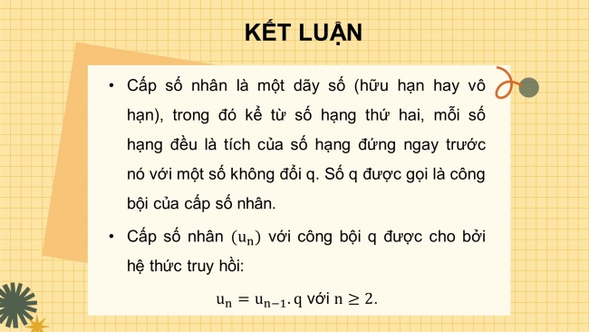 Soạn giáo án điện tử toán 11 KNTT Bài 7: Cấp số nhân