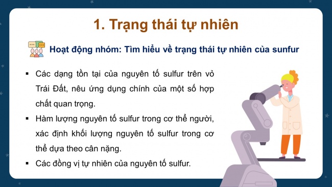 Soạn giáo án điện tử hóa học 11 KNTT Bài 7: Sulfur và sulfur dioxide