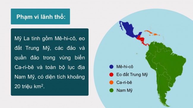 Soạn giáo án điện tử địa lí 11 KNTT Bài 6: Vị trí địa lí, điều kiện tự nhiên, dân cư và xã hội khu vực Mỹ La tinh (Phần 1)