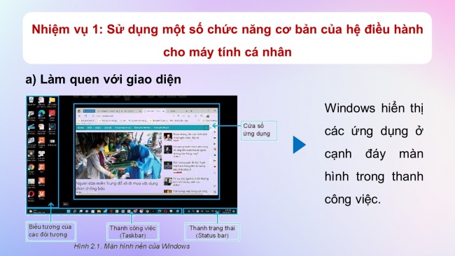 Soạn giáo án điện tử khoa học máy tính 11 KNTT Bài 2: Thực hành sử dụng hệ điều hành