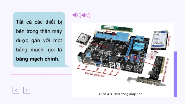 Soạn giáo án điện tử khoa học máy tính 11 KNTT Bài 4: Bên trong máy tính