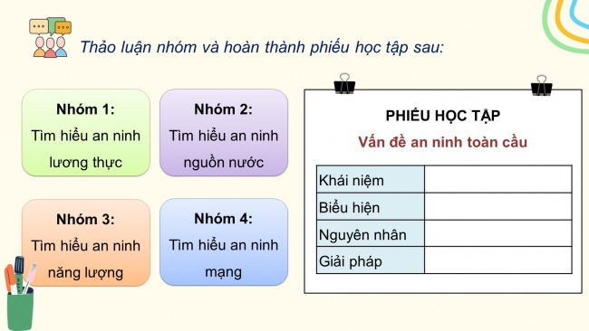 Soạn giáo án điện tử địa lí 11 CTST Bài 6: Một số vấn đề an ninh toàn cầu