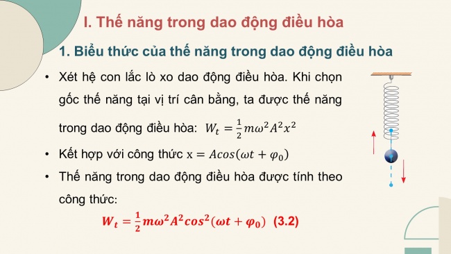 Soạn giáo án điện tử vật lí 11 CTST Bài 3: Năng lượng trong dao động điều hoà