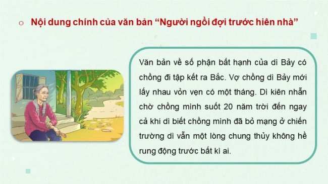 Soạn giáo án điện tử ngữ văn 11 CTST Bài 3 Đọc 3: Người ngồi đợi trước hiên nhà