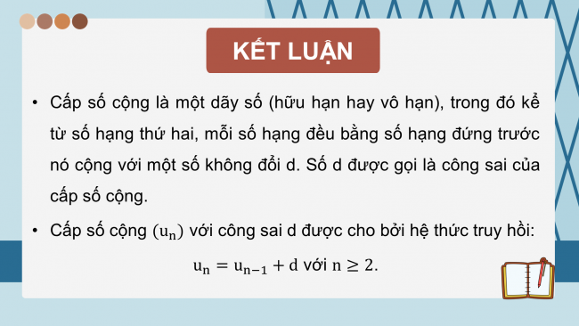 Soạn giáo án điện tử toán 11 KNTT Bài 6: Cấp số cộng