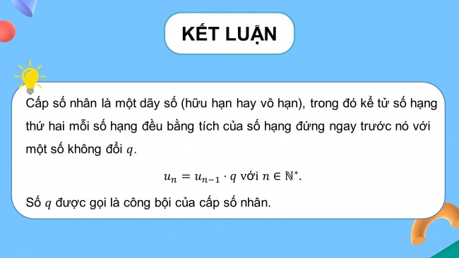 Soạn giáo án điện tử toán 11 CTST Bài 3: Cấp số nhân