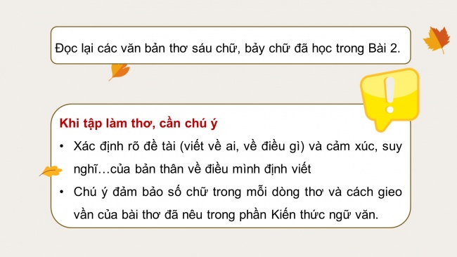 Soạn giáo án điện tử Ngữ văn 8 CD Bài 2 Viết 2: Tập làm thơ sáu chữ, bảy chữ