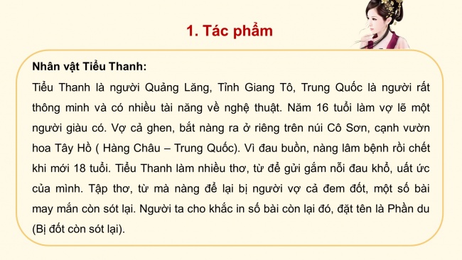 Soạn giáo án điện tử ngữ văn 11 Cánh diều  Bài 2 Đọc 3: Đọc Tiểu Thanh kí