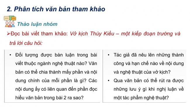 Soạn giáo án điện tử ngữ văn 11 Cánh diều  Bài 2 Viết: Viết bài nghị luận về một tác phẩm nghệ thuật