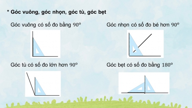 Soạn giáo án điện tử toán 4 CTST Bài 30: Đo góc – Góc nhọn, góc tù, góc bẹt