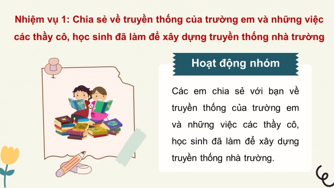 Soạn giáo án điện tử HĐTN 8 KNTT Chủ đề 1 HĐGDTCĐ: Xây dựng truyền thống nhà trường