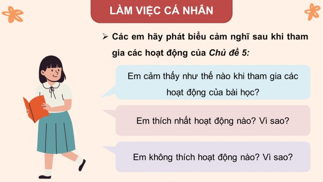 Soạn giáo án điện tử HĐTN 8 CD Chủ đề 5 - HĐGDTCĐ: Đánh giá cuối chủ đề