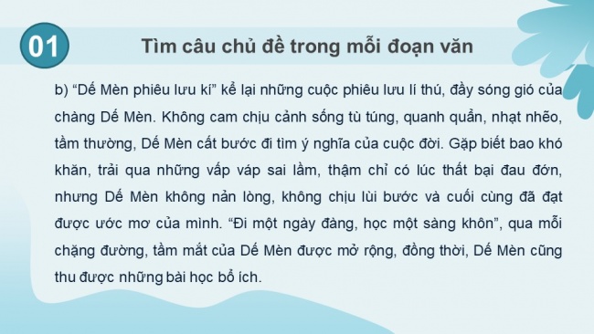 Soạn giáo án điện tử Tiếng Việt 4 CD Bài 8 Luyện từ và câu 2: Luyện tập về câu chủ đề của đoạn văn