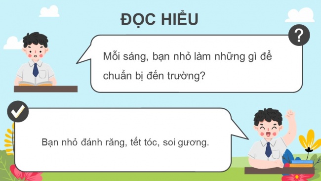 Soạn giáo án điện tử Tiếng Việt 4 CD Bài 9 Đọc 4: Buổi sáng đi học