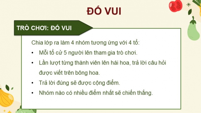 Soạn giáo án điện tử Tiếng Việt 4 CD Bài 9 Góc sáng tạo: Trò chơi: Đố vui về sức khoẻ; Tự đánh giá: Nghìn thang thuốc bổ