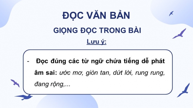 Soạn giáo án điện tử tiếng việt 4 KNTT Bài 30 Đọc Cánh chim nhỏ