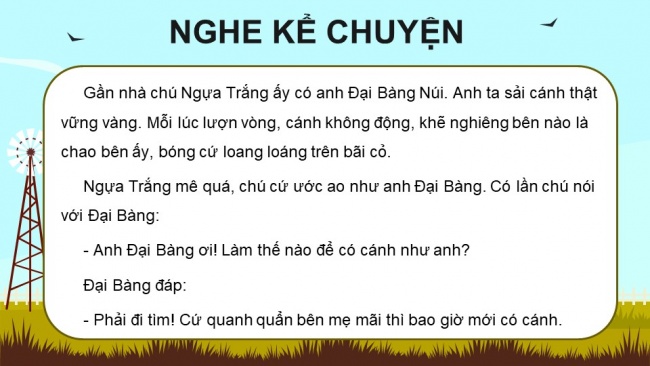 Soạn giáo án điện tử tiếng việt 4 KNTT Bài 30 Nói và nghe Kể chuyện đôi cánh của Ngựa trắng