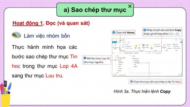 Soạn giáo án điện tử tin học 4 CTST Bài 5: Thao tác với thư mục, tệp