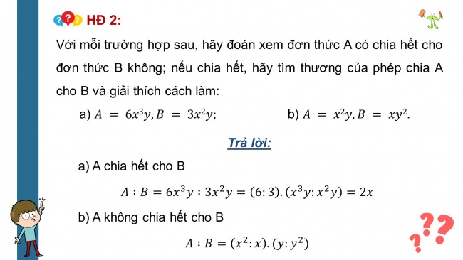 Soạn giáo án điện tử Toán 8 KNTT Bài 5: Phép chia đa thức cho đơn thức