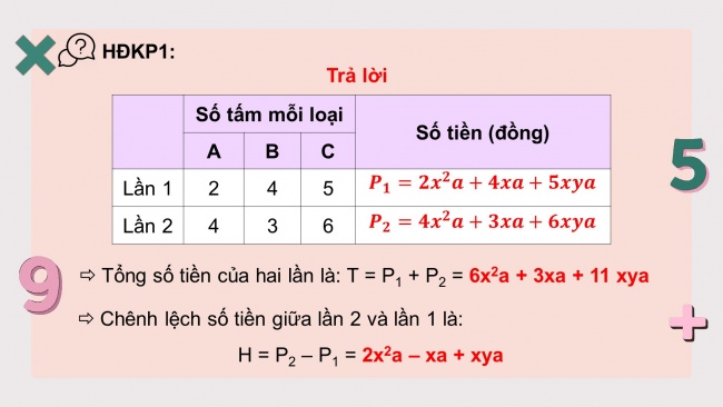 Soạn giáo án điện tử Toán 8 CTST Chương 1 Bài 2: Các phép toán với đa thức nhiều biến