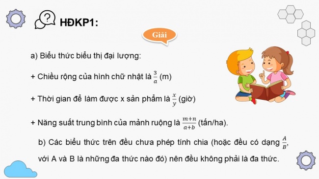 Soạn giáo án điện tử Toán 8 CTST Chương 1 Bài 5: Phân thức đại số