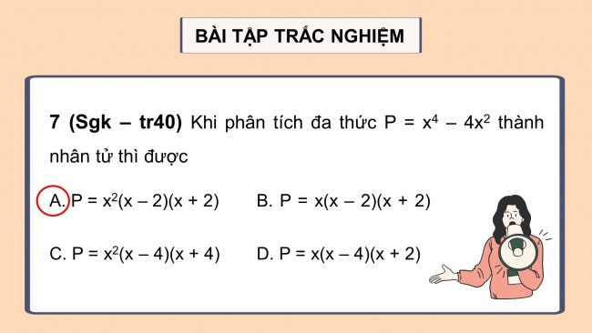 Soạn giáo án điện tử Toán 8 CTST: Bài tập cuối chương 1