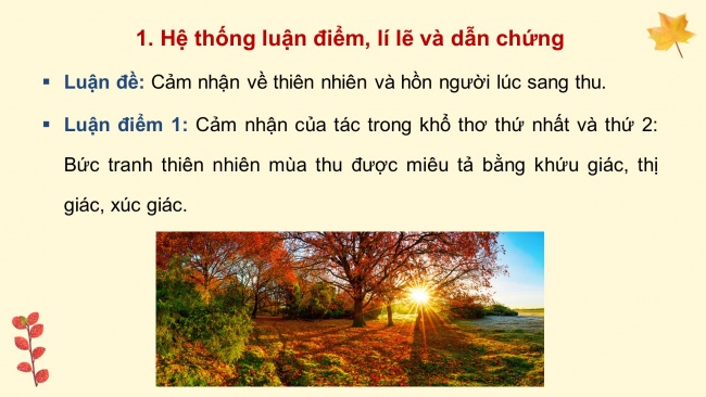 Soạn giáo án điện tử Ngữ văn 8 CTST Bài 3 Đọc 2: Thiên nhiên và hồn người lúc sang thu