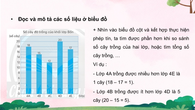 Soạn giáo án điện tử toán 4 CTST Bài 17: Biểu đồ cột