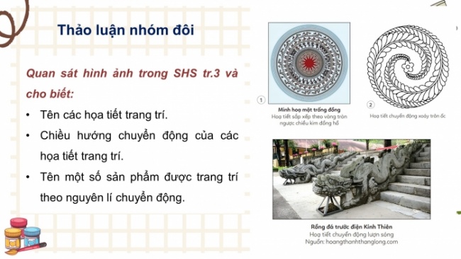 Soạn giáo án điện tử Mĩ thuật 8 CD Bài 1: Trang trí theo nguyên lí chuyển động