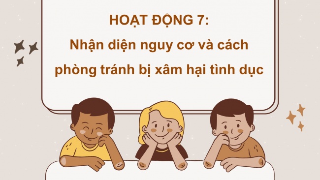 Soạn giáo án điện tử HĐTN 4 CTST bản 1 CĐ2 - Tuần 8: Nhận diện nguy cơ và cách phòng tránh bị xâm hại tình dục - Thực hành phòng tránh bị xâm hại tình dục