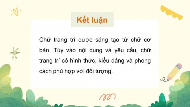 Soạn giáo án điện tử mĩ thuật 4 CTST bản 2 Bài 7: Chữ trang trí