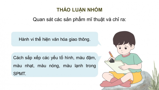 Soạn giáo án điện tử mĩ thuật 4 CTST bản 2 Bài 15: Văn hoá tham gia giao thông