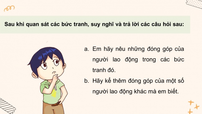 Soạn giáo án điện tử đạo đức 4 cánh diều Bài 1: Người lao động quanh em