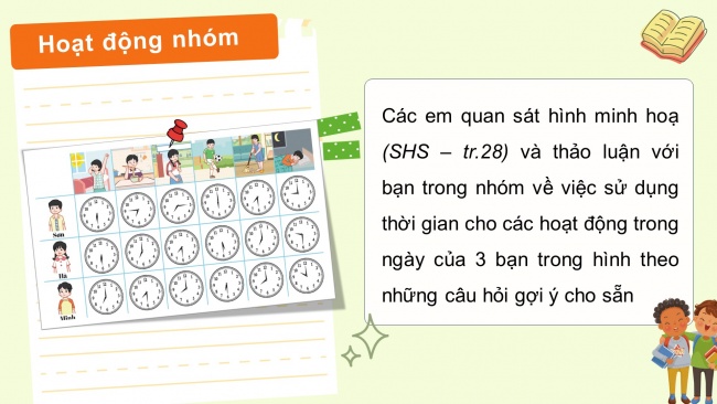 Soạn giáo án điện tử HĐTN 4 cánh diều Tuần 9: Một ngày của em - Hoạt động 1, 2