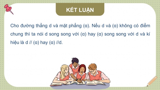 Soạn giáo án điện tử toán 11 KNTT Bài 12: Đường thẳng và mặt phẳng song song