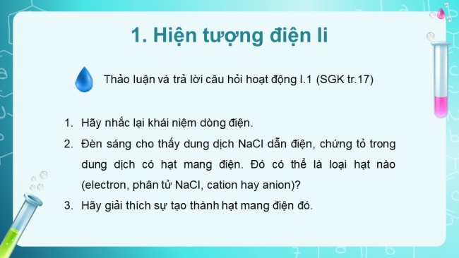 Soạn giáo án điện tử hóa học 11 KNTT Bài 2: Cân bằng trong dung dịch nước