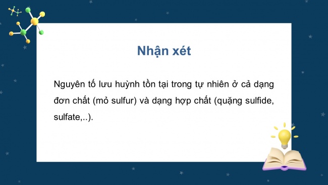 Soạn giáo án điện tử hóa học 11 KNTT Bài 7: Sulfur và sulfur dioxide