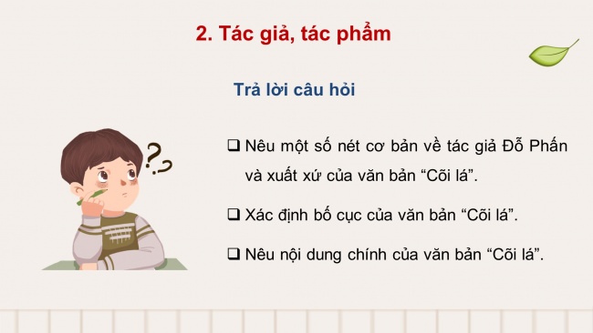 Soạn giáo án điện tử ngữ văn 11 CTST Bài 1 Đọc 2: Cõi lá