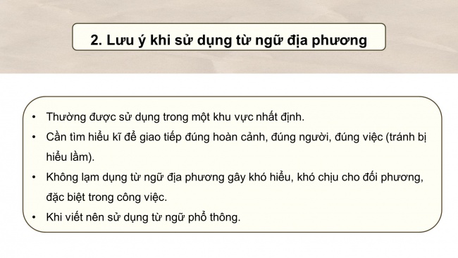 Soạn giáo án điện tử Ngữ văn 8 KNTT Bài 1 TH tiếng Việt: Từ ngữ địa phương