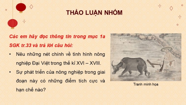 Soạn giáo án điện tử Lịch sử 8 CTST Bài 6: Kinh tế, văn hoá và tôn giáo ở Đại Việt trong các thế kỉ XVI - XVIII (P1)