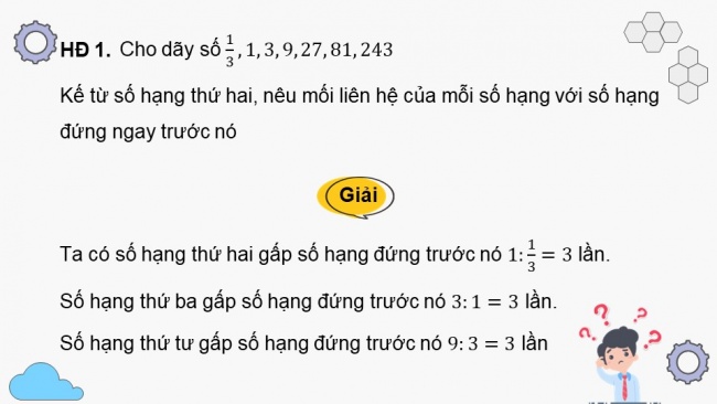 Soạn giáo án điện tử toán 11 Cánh diều Bài 3: Cấp số nhân