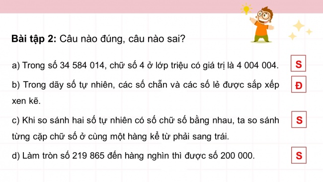 Soạn giáo án điện tử toán 4 CTST Bài 38: Ôn tập học kì 1