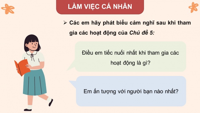 Soạn giáo án điện tử HĐTN 8 CD Chủ đề 5 - HĐGDTCĐ: Đánh giá cuối chủ đề