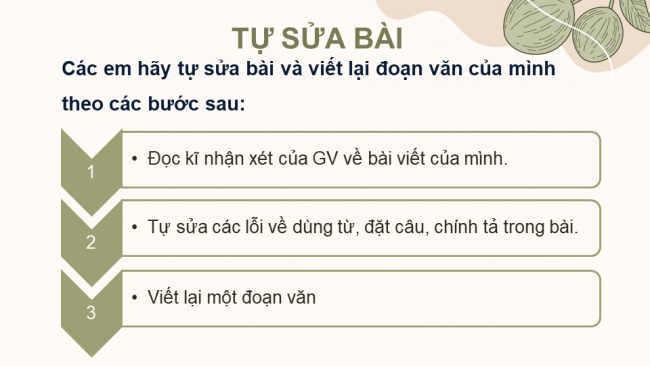 Soạn giáo án điện tử Tiếng Việt 4 CD Bài 7 Viết 1: Trả bài tả cây cối