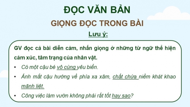 Soạn giáo án điện tử tiếng việt 4 KNTT Bài 26 Đọc Con trai người làm vườn