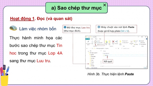 Soạn giáo án điện tử tin học 4 CTST Bài 5: Thao tác với thư mục, tệp